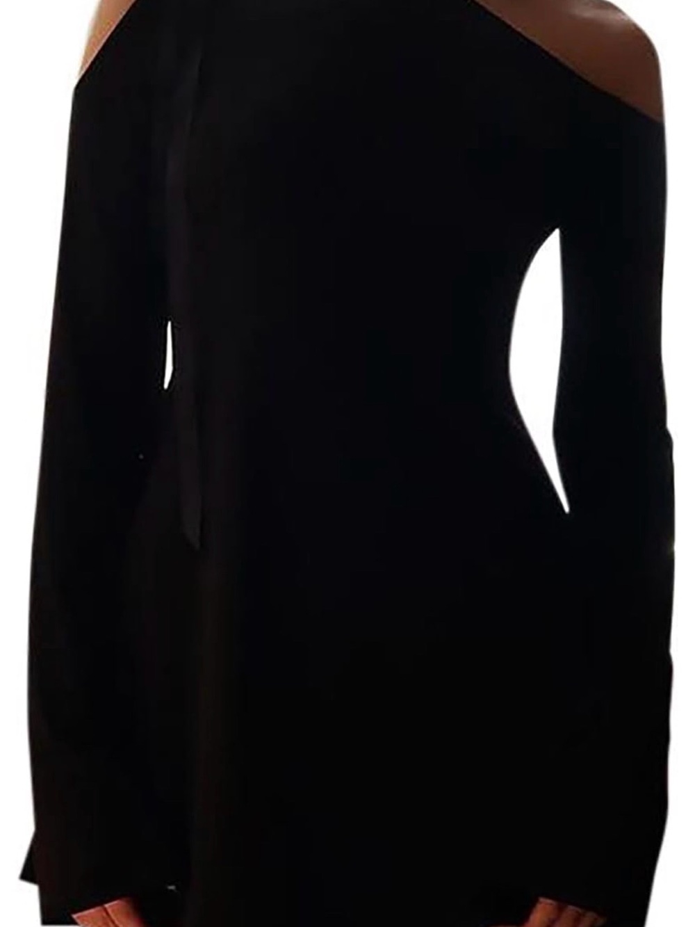 One-Shoulder Black Women's with Tie Shoulder